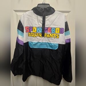 Spongebob Squarepants Hooded Windbreaker Jacket Men XL Nickelodeon